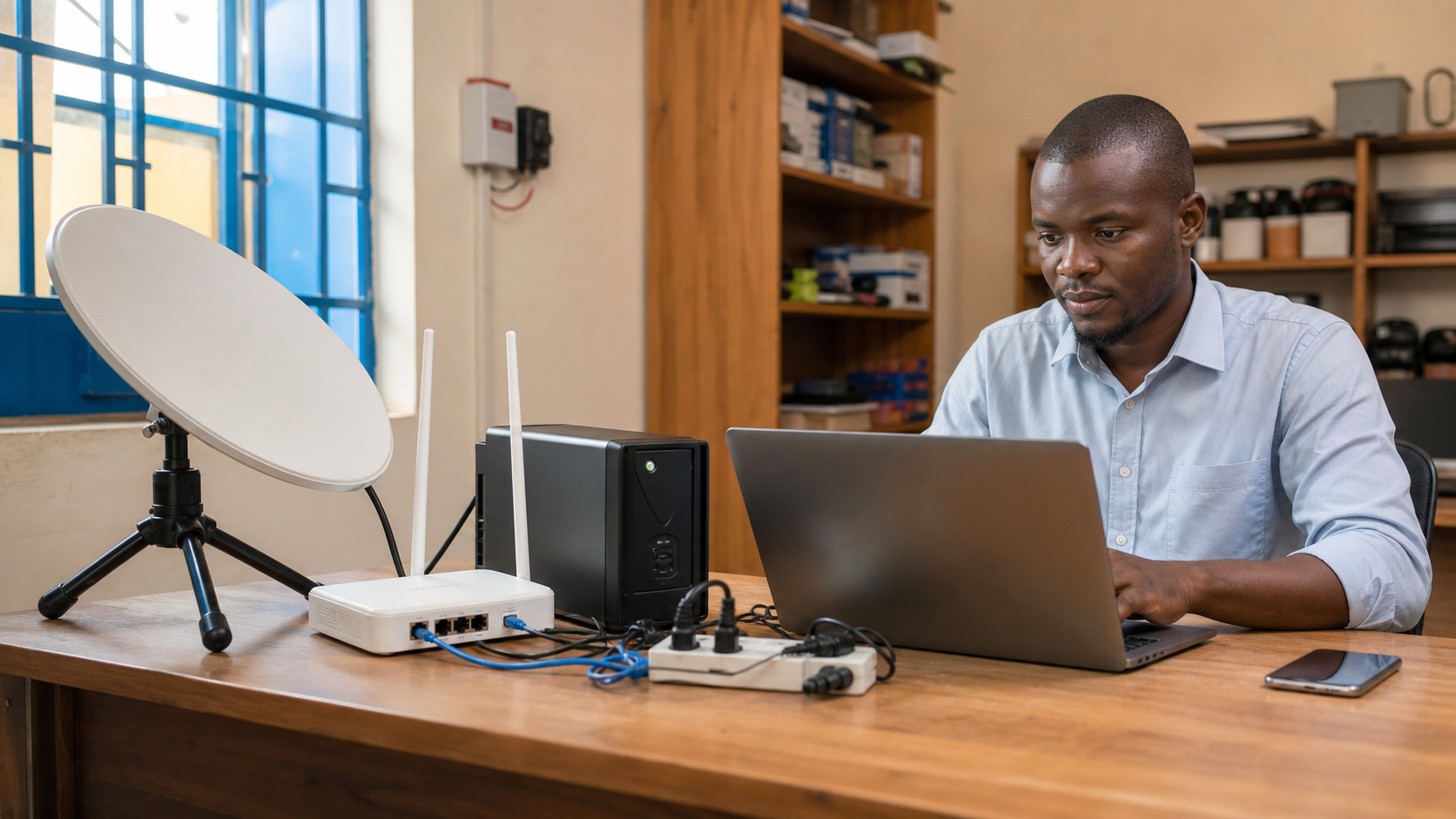 Satellite internet kit and router planning in Kenya