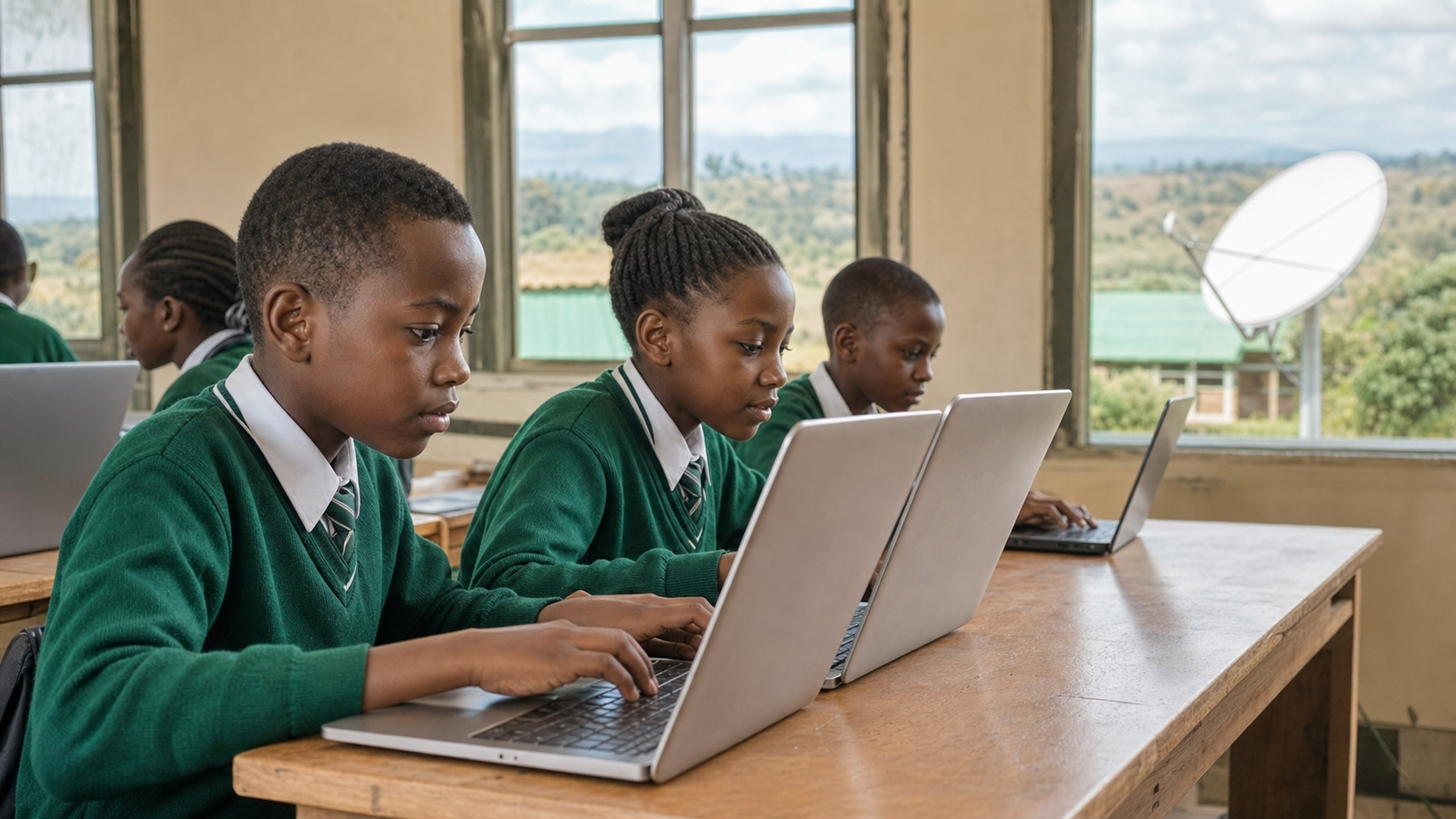 Satellite internet for a Kenyan school computer lab