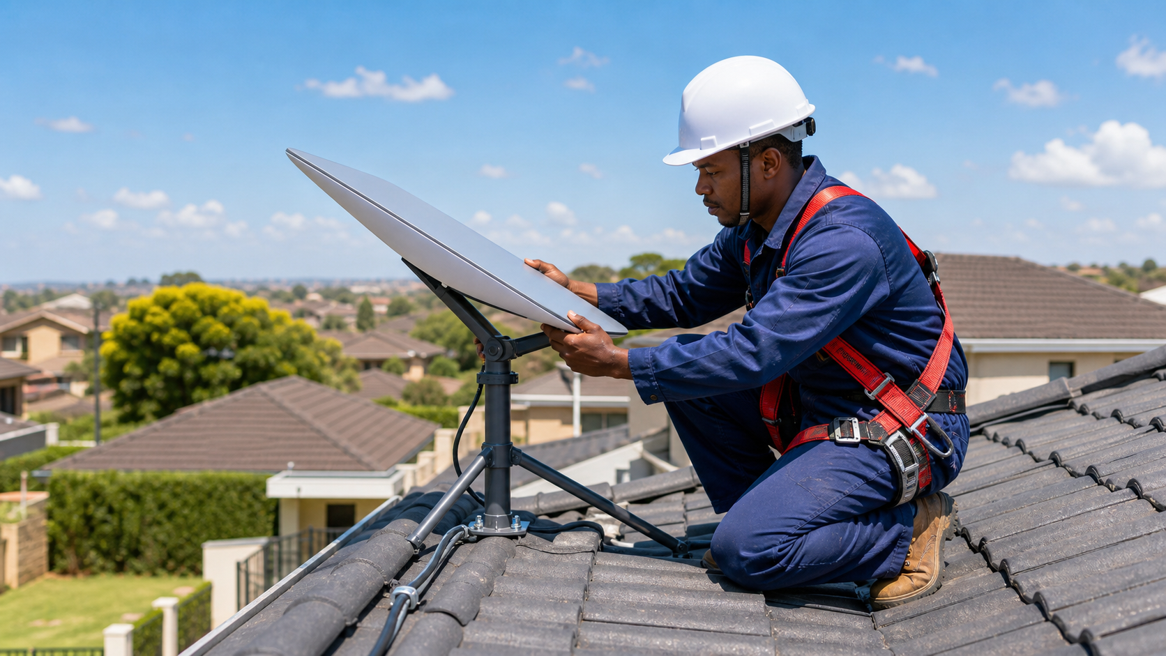 Starlink installation services in Bonchari with rooftop satellite internet setup