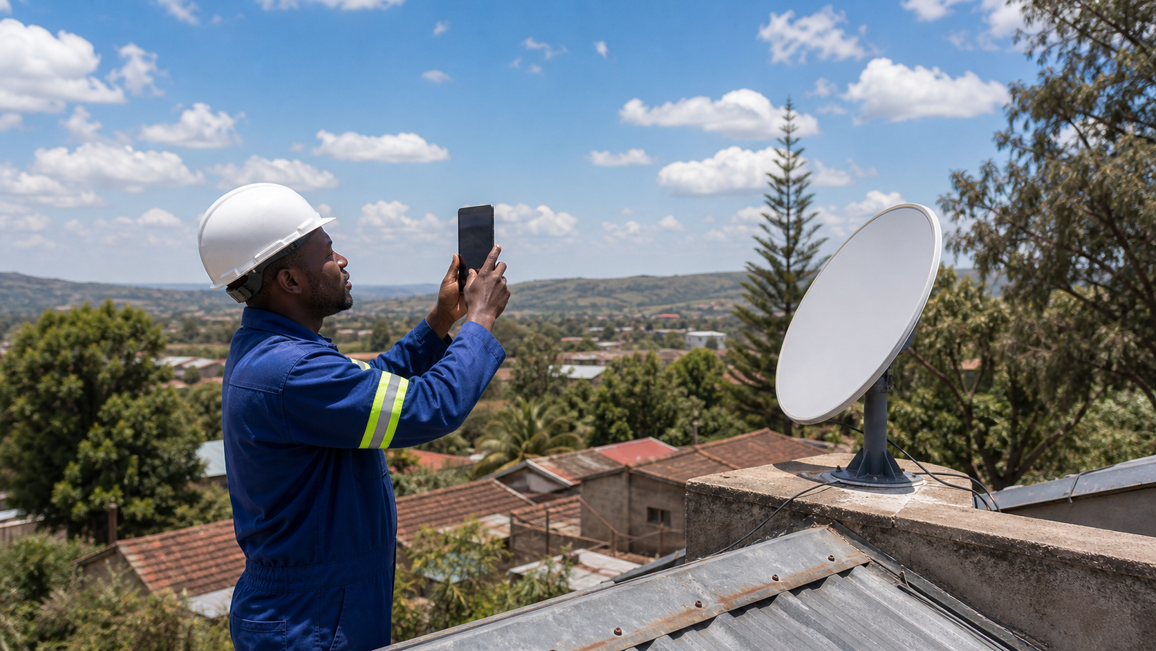 Starlink site survey and obstruction check in Bonchari